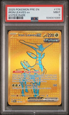 2025 Pokemon Pre En-prismatic Evolutions 176 Iron Leaves Ex Hyper Rare PSA