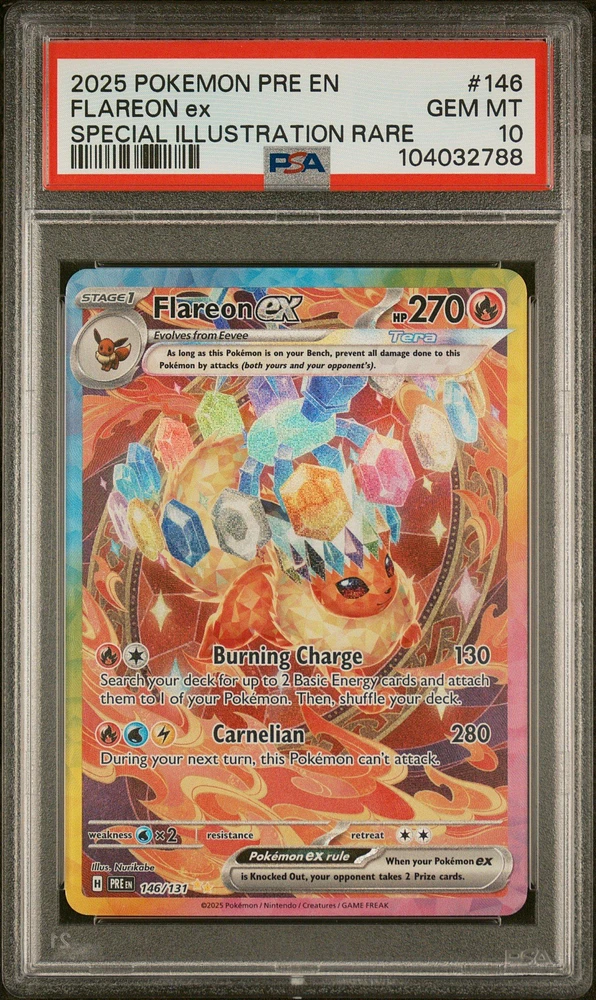 2025 Pokemon Pre En-prismatic Evolutions 146 Flareon Ex Special Illustration Rare PSA