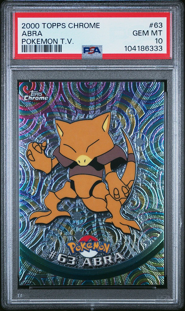2000 Topps Chrome Pokemon T.v. 63 Abra PSA 10