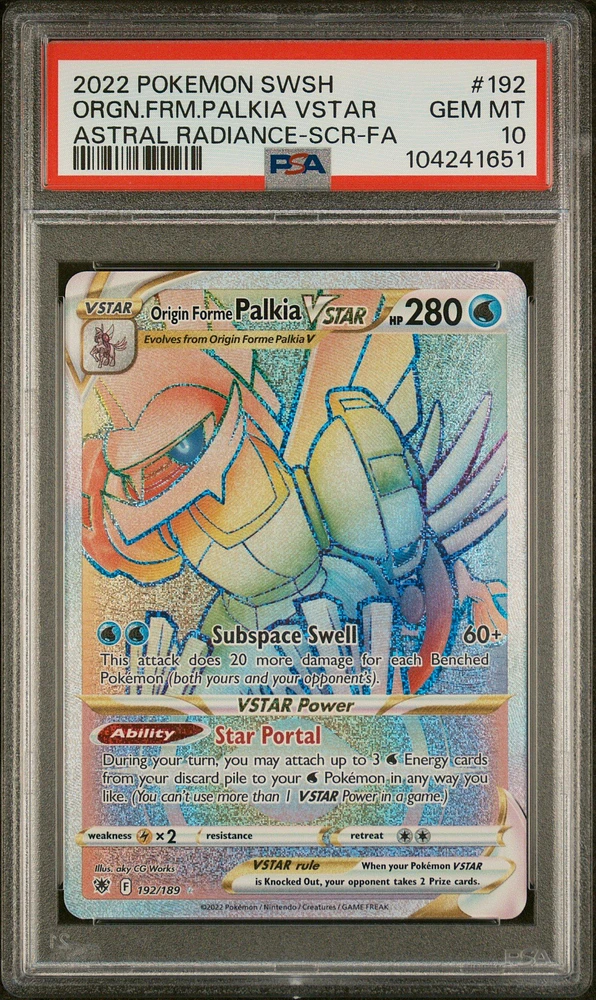 2022 Pokemon Sword & Shield Astral Radiance Full Art/origin Forme Palkia Vstar Secret PSA