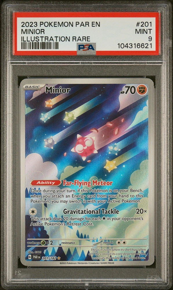 2023 Pokemon Par En-paradox Rift 201 Minior Illustration Rare PSA