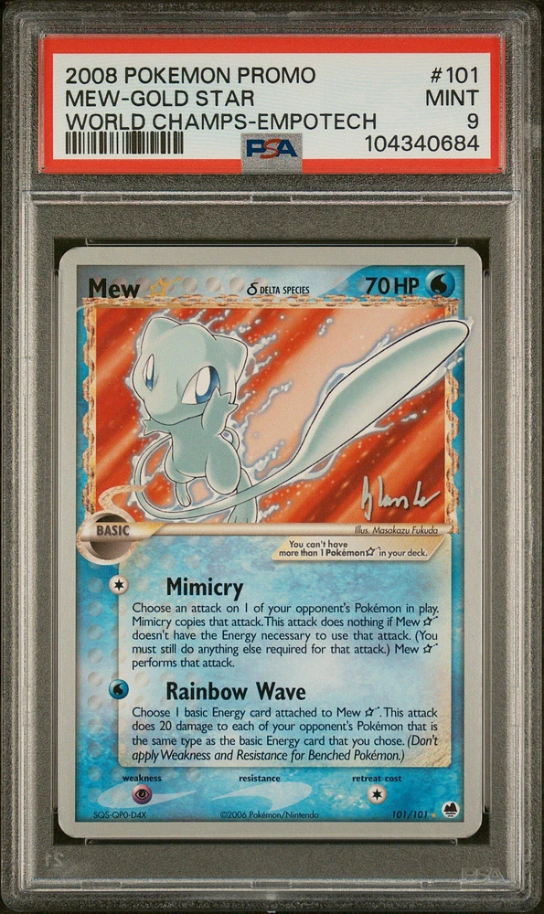 2008 Pokemon World Championships Promo 101 Mew-gold Star Empotech PSA