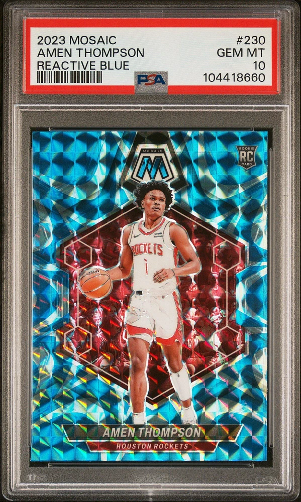 2023 Panini Mosaic 230 Amen Thompson Reactive Blue PSA 10