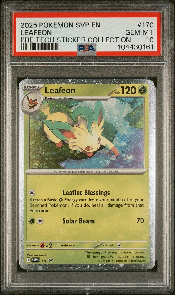 2025 Pokemon Svp En-sv Black Star Promo 170 Leafeon Prismatic Evolutions Tech Sticker Collection PSA