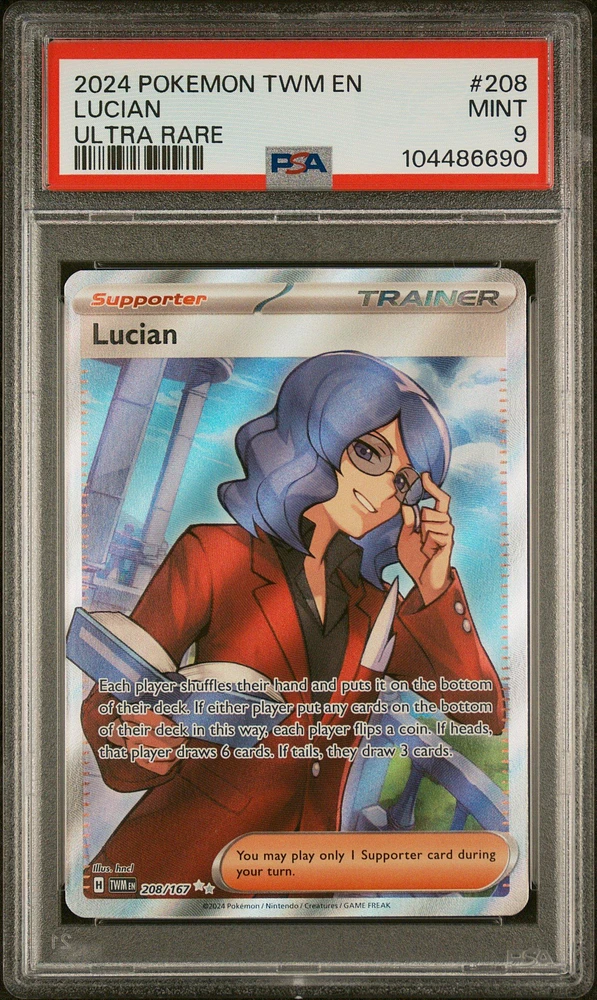 2024 Pokemon Twm En-twilight Masquerade 208 Lucian Ultra Rare PSA