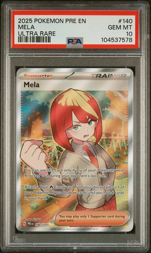 2025 Pokemon Pre En-prismatic Evolutions 140 Mela Ultra Rare PSA