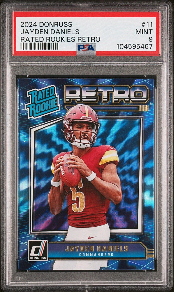 2024 Panini Donruss Rated Rookies Retro 11 Jayden Daniels PSA