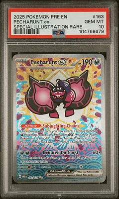 2025 Pokemon Pre En-prismatic Evolutions 163 Pecharunt Ex Special Illustration Rare PSA