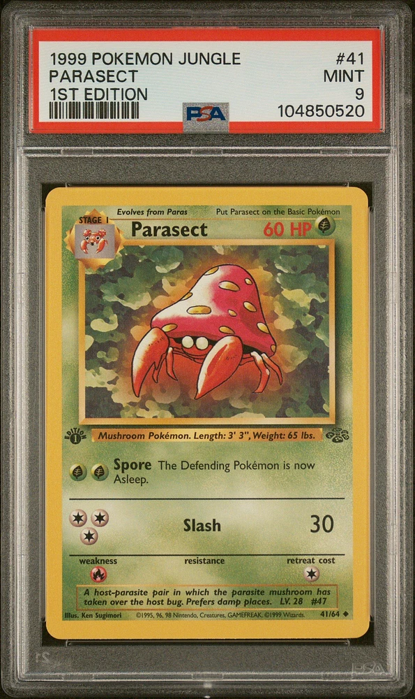 1999 Pokemon Jungle 41 Parasect 1st Edition PSA