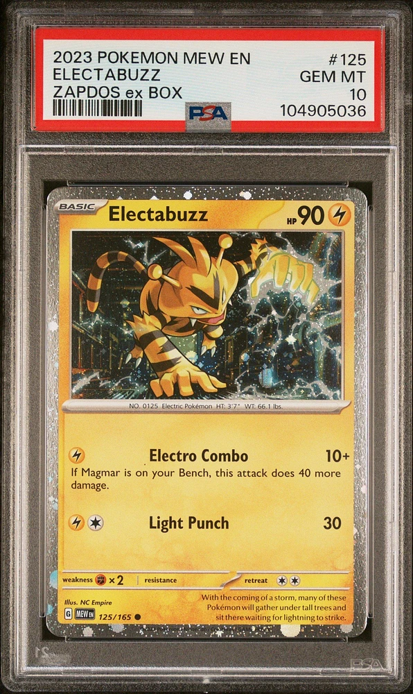 2023 Pokemon Mew En-151 125 Electabuzz Zapdos Ex Box PSA