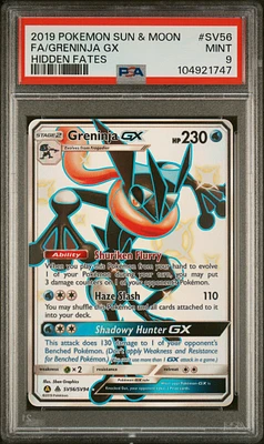 2019 Pokemon Sun & Moon Hidden Fates Sv56 Full Art/greninja Gx PSA