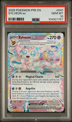 2025 Pokemon Pre En-prismatic Evolutions 041 Sylveon Ex PSA