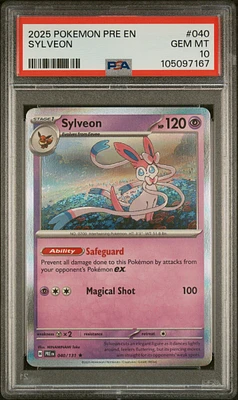 2025 Pokemon Pre En-prismatic Evolutions 040 Sylveon PSA 10