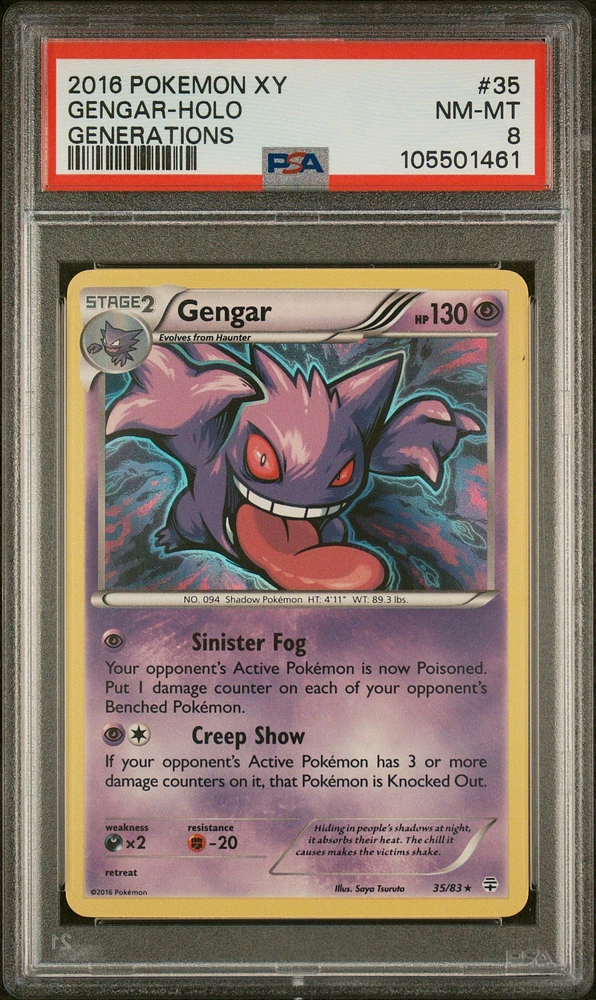2016 Pokemon Xy Generations 35 Gengar-holo PSA 8