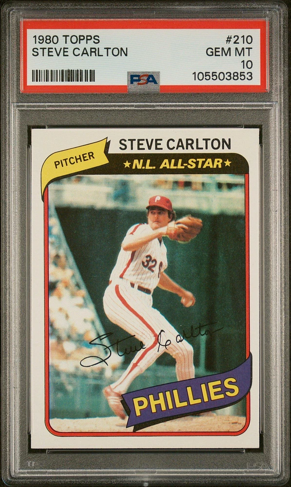 1980 Topps 210 Steve Carlton PSA 10