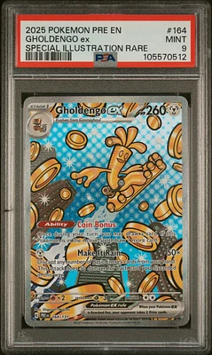 2025 Pokemon Pre En-prismatic Evolutions 164 Gholdengo Ex Special Illustration Rare PSA