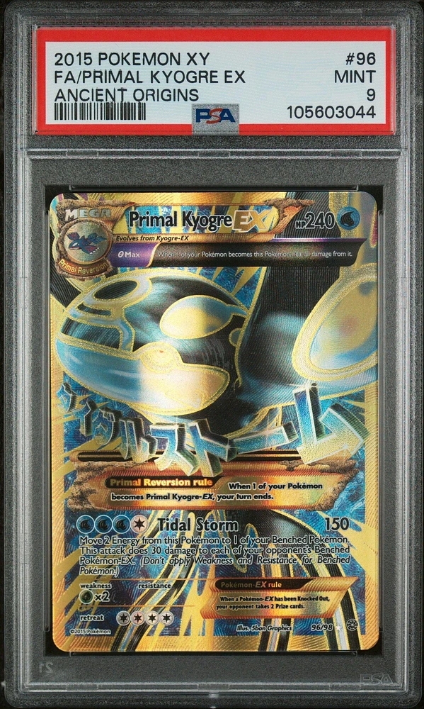 2015 Pokemon Xy Ancient Origins 96 Full Art/primal Kyogre Ex PSA