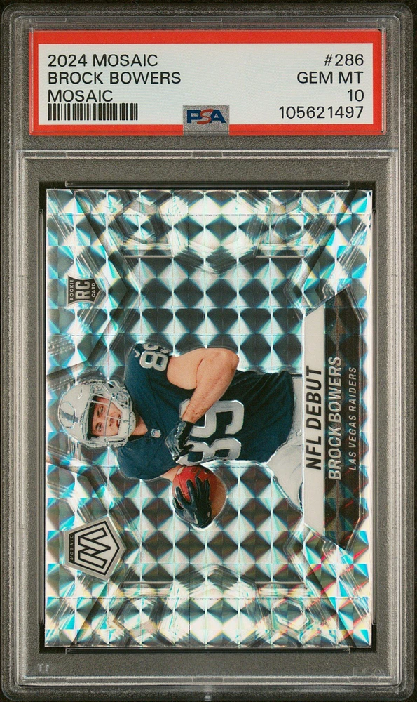 2024 Panini Mosaic 286 Brock Bowers Mosaic PSA 10
