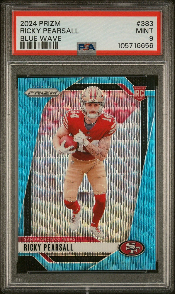 2024 Panini Prizm 383 Ricky Pearsall Blue Wave PSA 9
