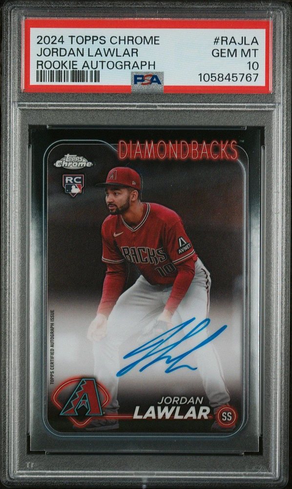 2024 Topps Chrome Rookie Autographs Rajla Jordan Lawlar PSA 10