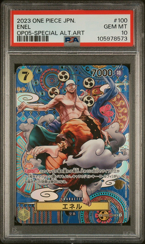 2023 One Piece Japanese Op05-awakening Of The New Era 100 Enel Special Alternate Art PSA 10