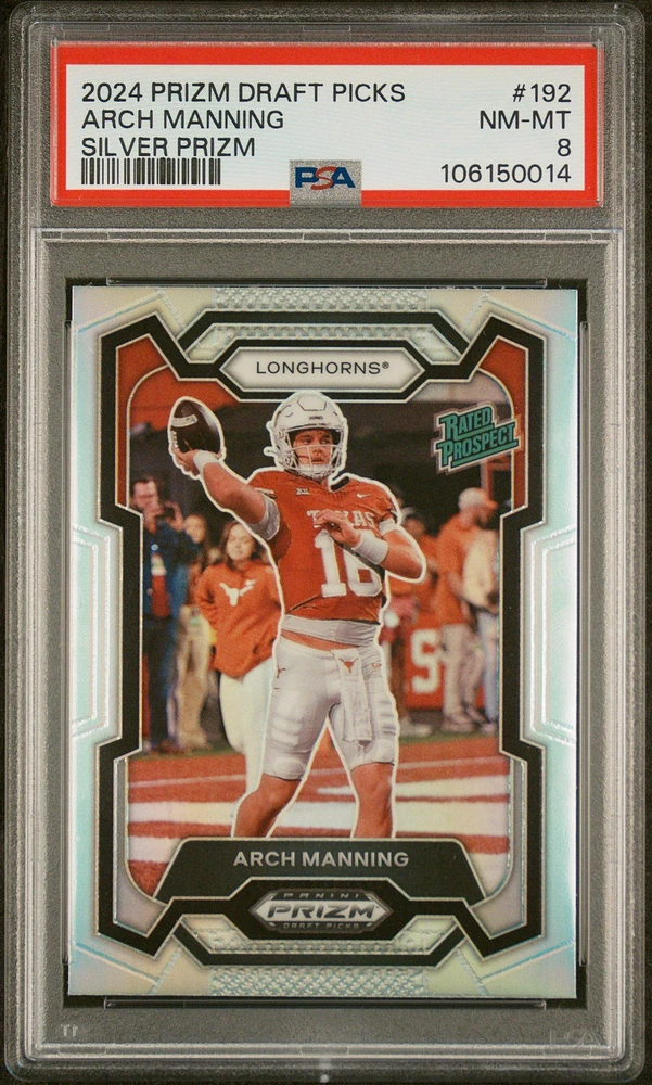 2024 Panini Prizm Draft Picks 192 Arch Manning Silver Prizm PSA 8