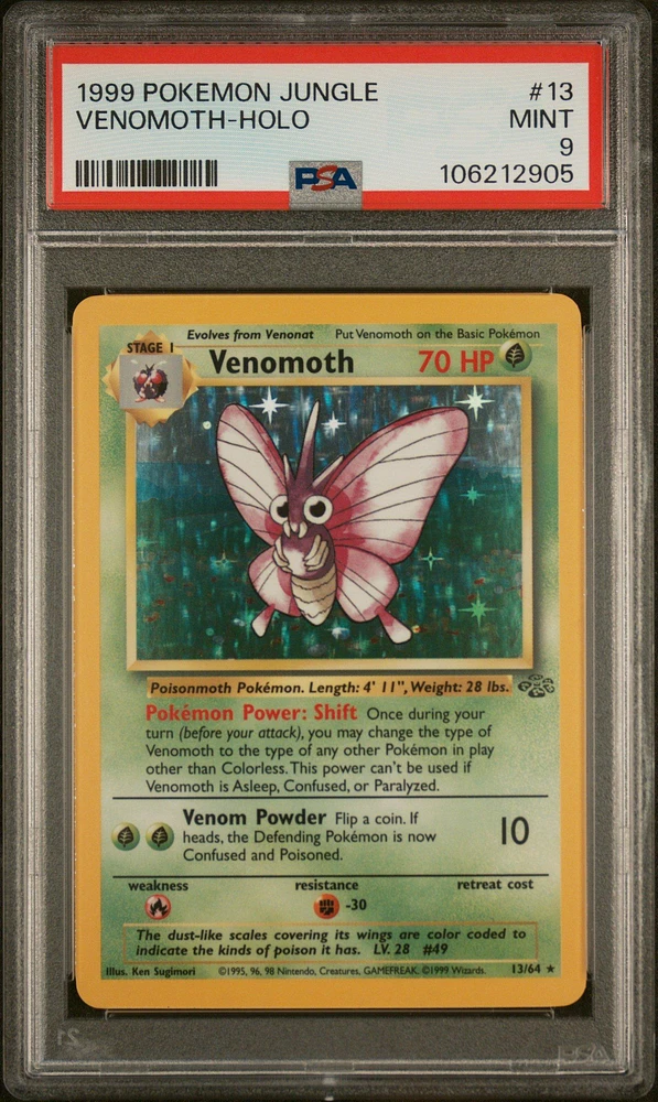 1999 Pokemon Jungle 13 Venomoth-holo PSA