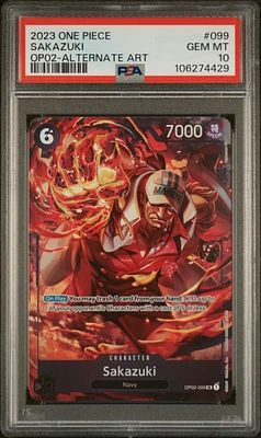 2023 One Piece Op02-paramount War 099 Sakazuki Alternate Art PSA 10