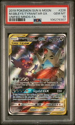 2019 Pokemon Sun & Moon Unified Minds Full Art/mega Sableye & Tyranitar Gx PSA