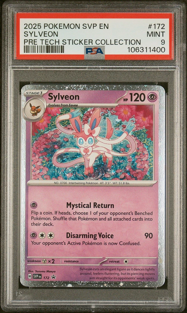 2025 Pokemon Svp En-sv Black Star Promo 172 Sylveon Prismatic Evolutions Tech Sticker Collection PSA