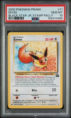2000 Pokemon Promo Black Star 11 Eevee Jr. Stamp Rally PSA 10