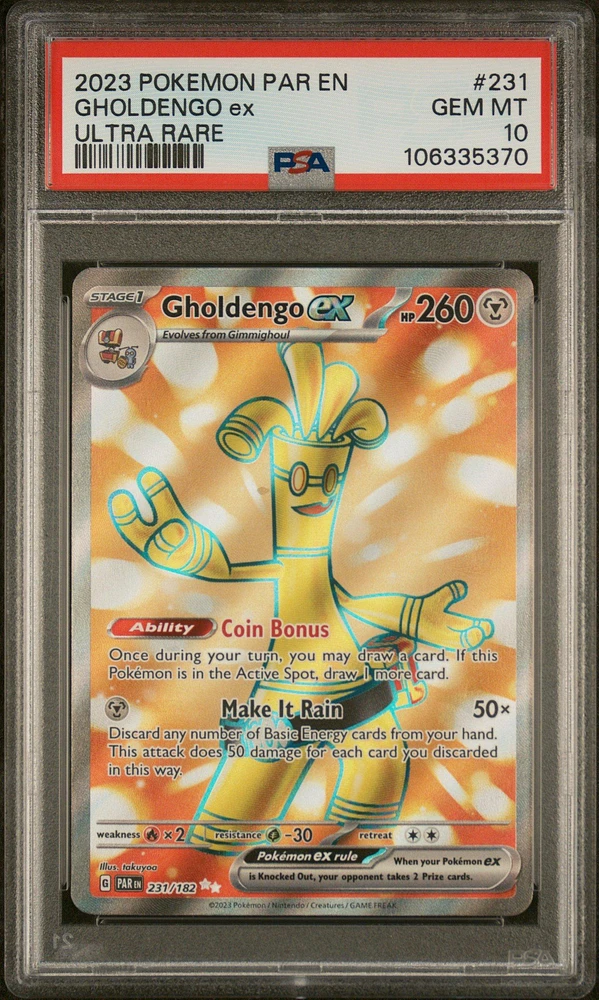 2023 Pokemon Par En-paradox Rift 231 Gholdengo Ex Ultra Rare PSA