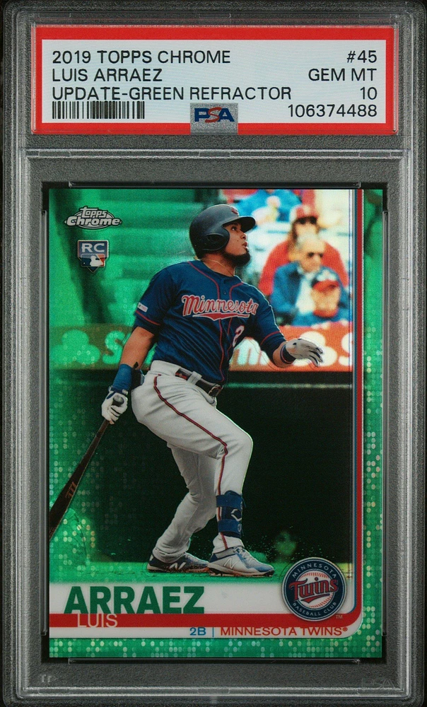 2019 Topps Chrome Update 45 Luis Arraez Green Refractor PSA 10