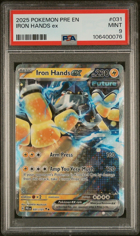 2025 Pokemon Pre En-prismatic Evolutions 031 Iron Hands Ex PSA 9
