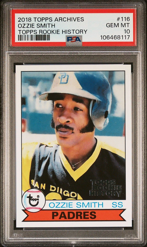 2018 Topps Archives Topps Rookie History 116 Ozzie Smith PSA 10