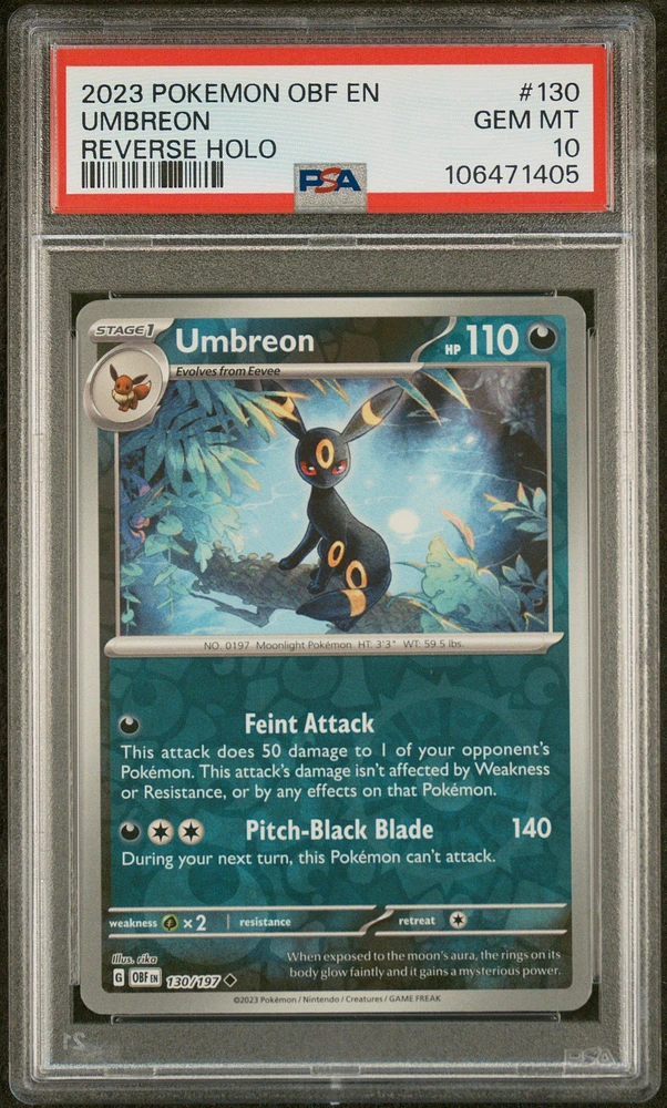 2023 Pokemon Obf En-obsidian Flames 130 Umbreon Reverse Holo PSA