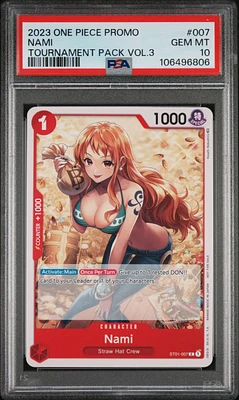 2023 One Piece Promos 007 Nami Tournament Pack Vol.3 PSA 10