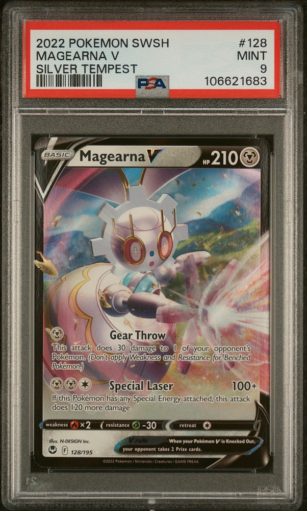 2022 Pokemon Sword & Shield Silver Tempest 128 Magearna V PSA