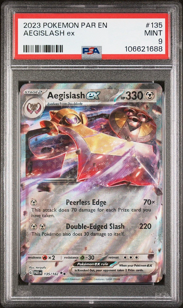 2023 Pokemon Par En-paradox Rift 135 Aegislash Ex PSA 9