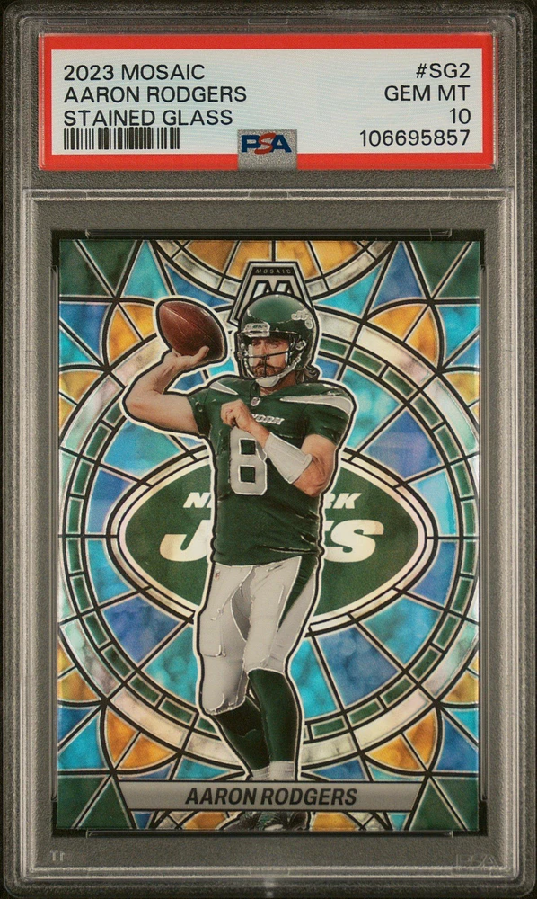 2023 Panini Mosaic Stained Glass Sg2 Aaron Rodgers PSA 10