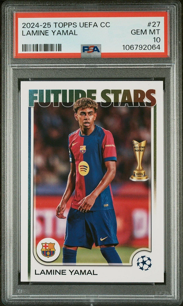2024-25 Topps Uefa Club Competitions 27 Lamine Yamal PSA 10