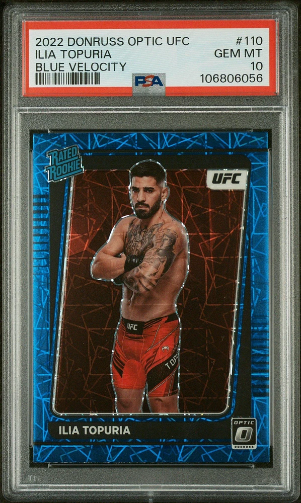 2022 Panini Donruss Optic Ufc 110 Ilia Topuria Blue Velocity PSA 10