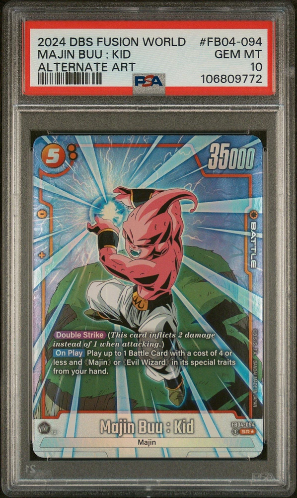 2024 Dragon Ball Super Card Game Fusion World Ultra Limit Fb04-094 Majin Buu : Kid Alternate Art PSA 10