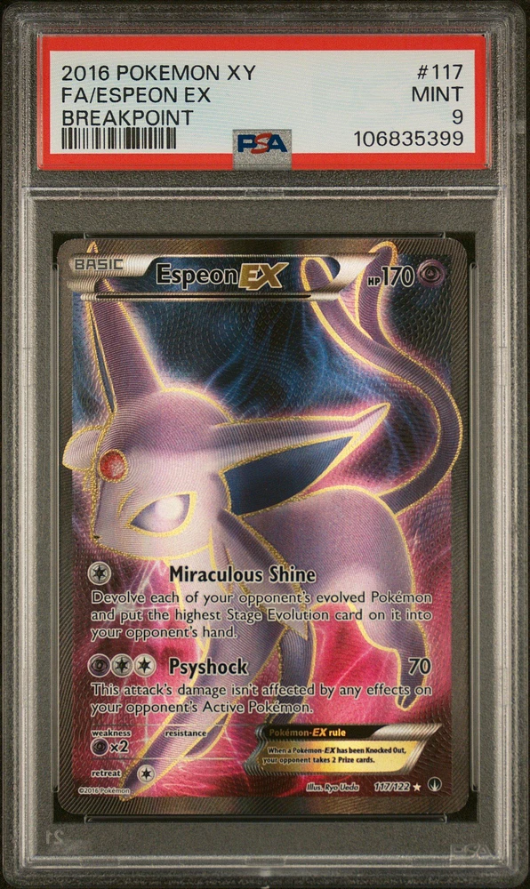 2016 Pokemon Xy Breakpoint 117 Full Art/espeon Ex PSA