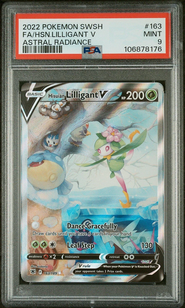 2022 Pokemon Sword & Shield Astral Radiance 163 Full Art/hisuian Lilligant V PSA