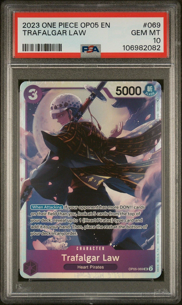 2023 One Piece Op05-awakening Of The New Era 069 Trafalgar Law PSA 10