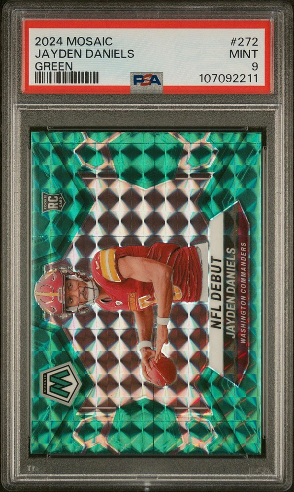 2024 Panini Mosaic 272 Jayden Daniels Green PSA