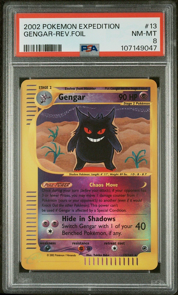 2002 Pokemon Expedition Gengar-reverse Foil PSA 8