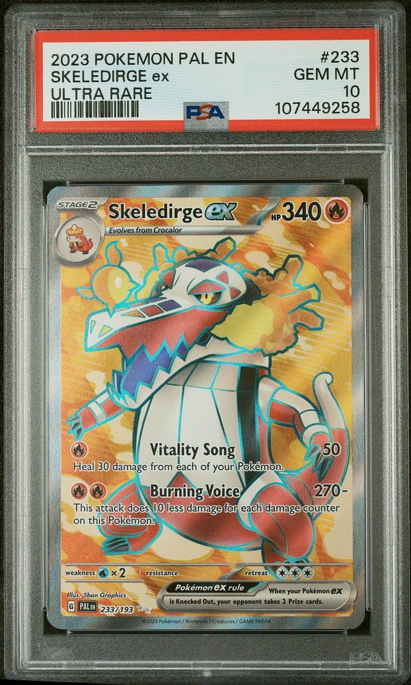 2023 Pokemon Pal En-paldea Evolved 233 Skeledirge Ex Ultra Rare PSA 10