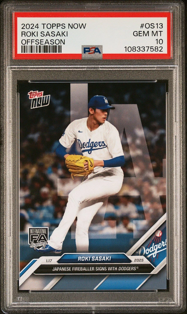 2024 Topps Now Offseason Os13 Roki Sasaki PSA